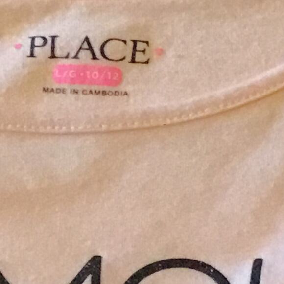 The Children's Place Long Sleeve Tee Pink Black Sequins Silver Glitter Large - Picture 3 of 6